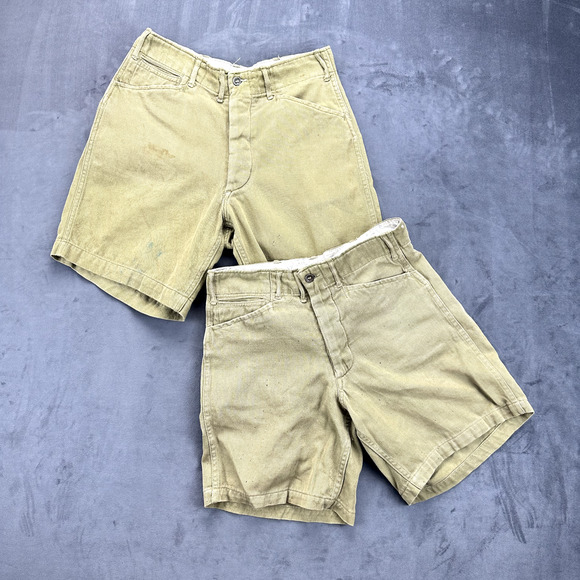 VINTAGE Boy Scouts of America Uniform Shorts Boys size 12 Brown BSA Lot of TWO - Picture 1 of 16